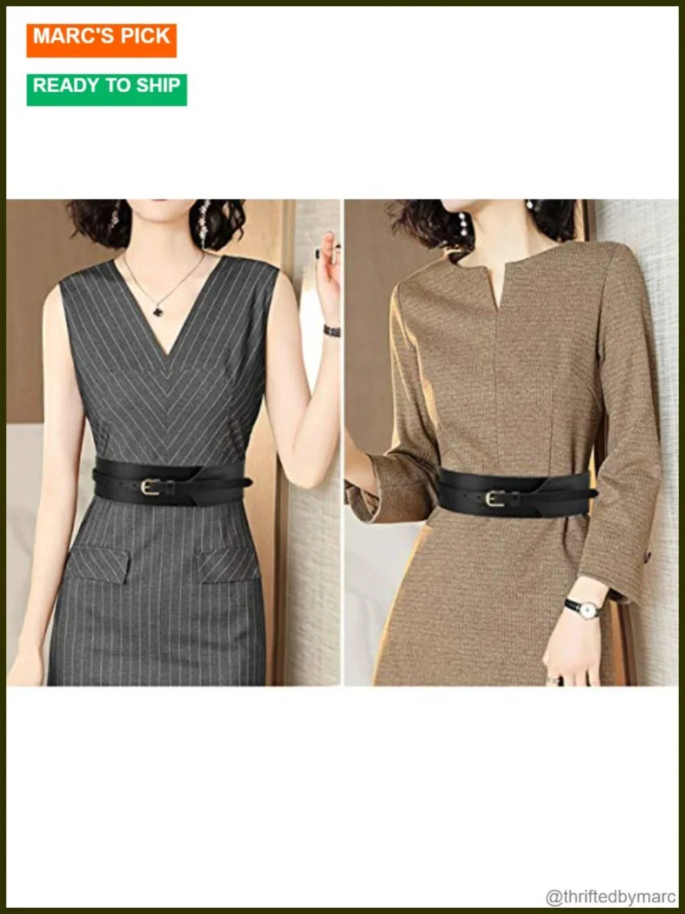 Wide PU Leather Waist Belt with D-ring Buckle